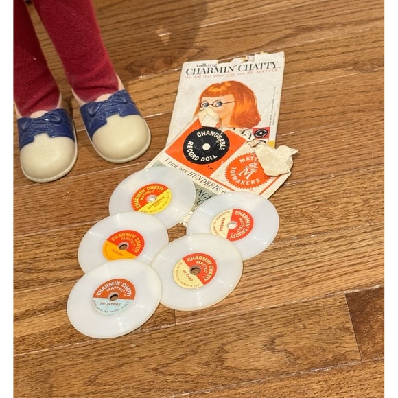 Mattel 1963 Charmin Chatty Doll With Box & 5 Records Vintage Collectible - Picture 4 of 10